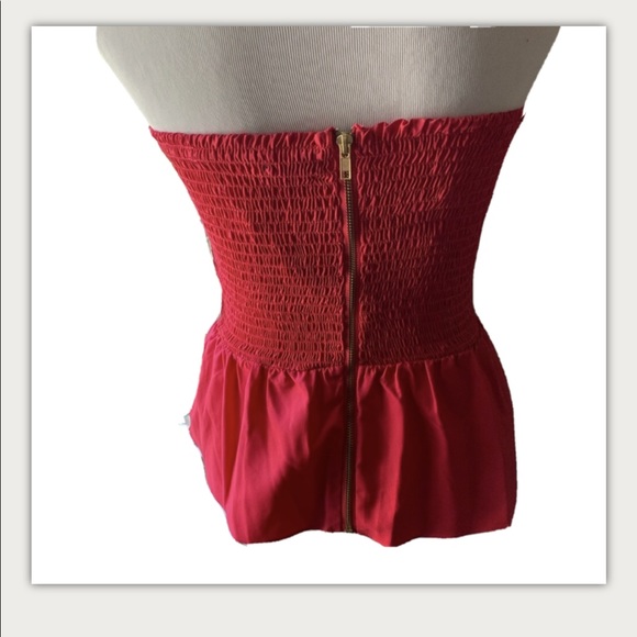 Rampage NWT Women’s Hot Pink Peplum Tube Top Lightly Padded Size S - Picture 4 of 8